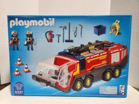 5337 Playmobil - Cranbury Airport Fire Engine With Lights And Sound Tools Cones Gear New 2015