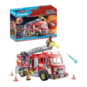 P71233 Playmobil City Action # 71233 Fire Engine Truck Firefighters 86 Pieces New