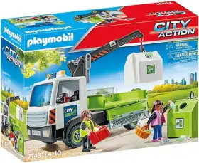 P71431 Playmobil #71431 Glass Recycling Truck With Container - Brand New