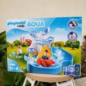 Playmo70268 Playmobil New Water Wheel 70268 Carousel Backyard Outside Toy Crank Ride