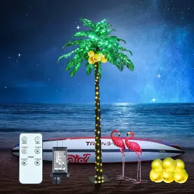 Spirit Star Christmas Center 816192018484 Lighted Palm Tree With Coconuts 9ft 368 Led Artificial Lights For D