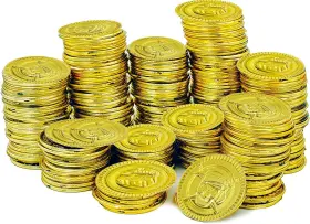 Tdc-pircoin-100 The Dreidel Company St. Patricks Pirate Gold Coins 100 Pack Novelty Party