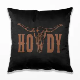 A362-bz-zh Topxmai Western Howdy Cow Bull Longhorn Skull Pillow Cover For Bed 18 X Boho Throw