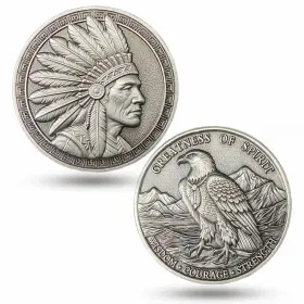 Xsx311s Uzzdnj Native American Chief And Eagle Challenge Coin Symbol Of Wisdom Courage