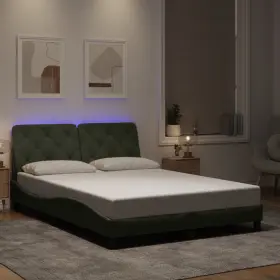 3213882 Vidaxl Bed Frame With Led Lights Platform Base Mattress Foundation Velvet