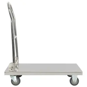 50919 Vidaxl Platform Wagon Silver 32.3x20.9x33.9 Inch Stainless Steel