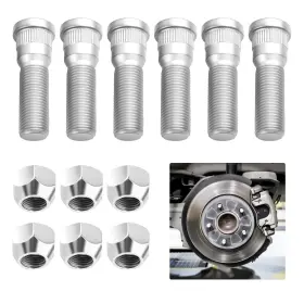 Vkqts Zhu-3101 6 Sets 1/2-20 Unf Car Trailer Wheel Hub Fasteners - Studs And Lug Nuts R