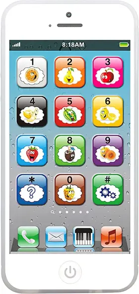 Wolmund Sj-w-2305 Toy Learning Play Cell Phone With 8 Functions And Medium White5