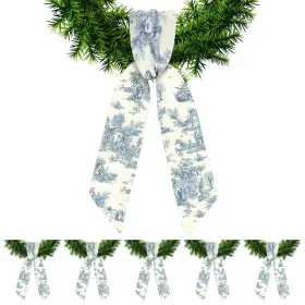 Be-xunyee-26842 Xunyee 6 Pcs Wreath Sash For Front Door Blue And White Embroi