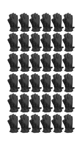 917-ysw-482-lx Yacht & Smith 36 And Wholesale Bulk Mens Black Winter Ski Glove Cold Resistant Ther