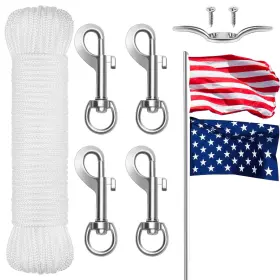 Fr50 Zhaoyao Flag Pole Rope Replacement 5/16 Inch 50 Feet 4pcs