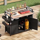 52.8" Outdoor Grill Cart W/foldable Plastic Wood Top, Pe Wicker Kitchen Island New. Price: $309.86.