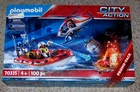 Rare New 70335 Playmobil Fire Rescue Mission Boat & Helicopter City Action Promo. Price: $79.99.