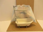 Playmobil Bathroom White Tub W/ Gray Shower Stand & Curtain On Ring Used. Price: $9.99.