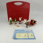 Playmobil 5956 Christmas Set Santa Sleigh Snowman Elf Reindeer Case Incomplete Used. Price: $25.00.