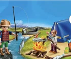 Playmobil Camping & Fishing Playset Tent Canoe Campfire Figures Ages 4-7 Used. Price: $17.50.