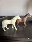 Two Playmobil Geobre Native American Horses Brown & Gray Plastic Used. Price: $12.00.
