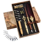 Hethrone Feather And Ink Set - Quill Pens Calligraphy Black New. Price: $38.88.