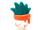 New Lego Mohawk Wig Headband Attached Coral Turquoise Scarf Punk Haircut. Price: $6.32.