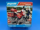 Playmobil #71466 Action Heros Fire Motorcycle & Oil Spill Response New!. Price: $20.00.