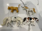 Vtg Playmobil Animals Lot Of 4 - Horses Lion And Unicorn Used. Price: $20.00.