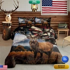 Homewish Deer Hunt Bedding Set Full Size American Flag Comforter 3PCS New. Price: $72.19.