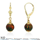 14K Yellow Gold 8MM Ball Shaped Black Fire Opal Leverback Dangle Earrings New. Price: $459.00.