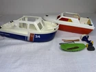 Vtg 90S Playmobil Coast Guard 3599 & Cabin Cruiser Fishing Boat 3498 Part Lot Used. Price: $70.00.