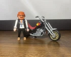 Playmobil 3831 Biker Harley Chopper Motorcycle Set Figure The Boss Heavy Metal Used. Price: $19.99.