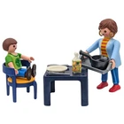 Playmobil Lot Of 2 Figures: Woman, Boy, Table, Tray, Kitchen, House, City Used. Price: $9.20.