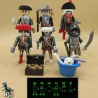 Playmobil Crew Pirate Ship Ghost-glow In The Dark-skeletons Used. Price: $44.98.