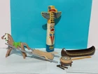 Playmobil Lot Totem Canoe Drum Horse Stretcher Indians Village Used. Price: $39.57.