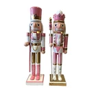 Santas Workshop Santa's Inc 14" Nutcracker (set Of 2) - Pink, Gold Used. Price: $35.46.