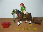 Playmobil 5108 Groomer Stable Playset Barn Ranch Farm Girl Jockey Horse Rein Used. Price: $21.99.