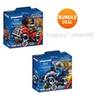 Playmobil City Action Sets 71090 And 71092 Fire Rescue Police Quad New Boxed. Price: $64.88.