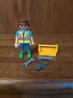 Playmobil Construction Worker Figure W/ Toolbox & Tools Used. Price: $5.60.