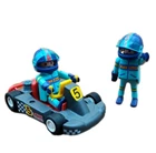 1998 Playmobil (geobra) Gray Kart Racing Car #5 W/ Racers & Driver Helmets Used. Price: $12.99.