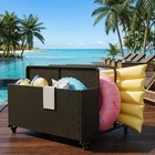 Pool Float Storage Cart With Wheels, Outdoor Pe Rattan Patio Organization New. Price: $96.84.