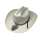 Stetson Rancher 81 Black Eye Natural Straw Cowboy Hat Size 7 1/4 Damaged Pre-owned. Price: $99.00.