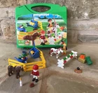 Playmobil 5893 Pony Farm Horse Riders Jockeys Playset W/ Carrying Case Used. Price: $19.99.