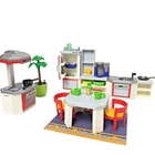Playmobil 4283 Red Gray Modern Kitchen Fridge Stove Sink Table Chairs Counters Used. Price: $26.87.