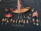 Playmobil Viking Longboat 3150 With Motor, 3156, Camp 3157 Mostly Complete Used. Price: $117.99.