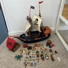 Playmobil Pirate Ship & Raft (5778,5780,3939) 10 Figures+ Animals Accessories Used. Price: $125.00.