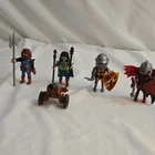 Playmobil Medieval Knight Figures Lot W/ Cannon, Weapons, Shields Used. Price: $15.00.