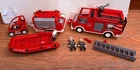 Playmobil Engine 3880 Trailer 7485 Rescue Boat Firemen Ladder Lot Used. Price: $49.99.