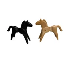 Vintage 1974 Geobra Playmobil Horse Toy Figures Lot Of 2 Black Brown Used. Price: $14.99.
