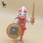 Playmobil-figure-medieval-man-knight-gold-red-crown-series 14-9443 Used. Price: $6.77.