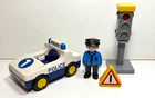 Vintage 1992 Playmobil Geobra 1-2-3 #6709 Police Car Person Traffic Light Used. Price: $14.00.