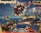 Playmobil 9043 City Action Police 5 Vehicle Playset Boat Jet Ski Helicopter Nib New. Price: $80.00.