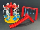 Vintage 3 Pc Playmobil Playground & Carnival Swings Merry-go-round Playset 1986 Used. Price: $25.00.